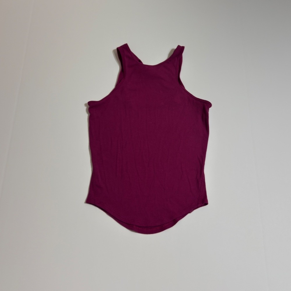 Lululemon Ebb to Street Tank Top Ribbed High Neck Racerback Berry Purple